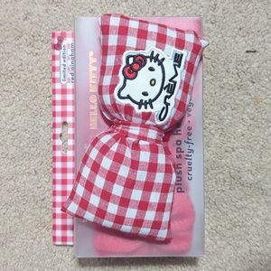 Hello Kitty x Creme Shop Red Gingham limited edition plush spa headband